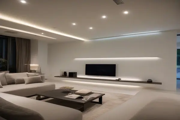 Modern home interior with newly rewired electrical systems, sleek electrical panel, and well-hidden wiring behind walls in Mussafah, Abu Dhabi